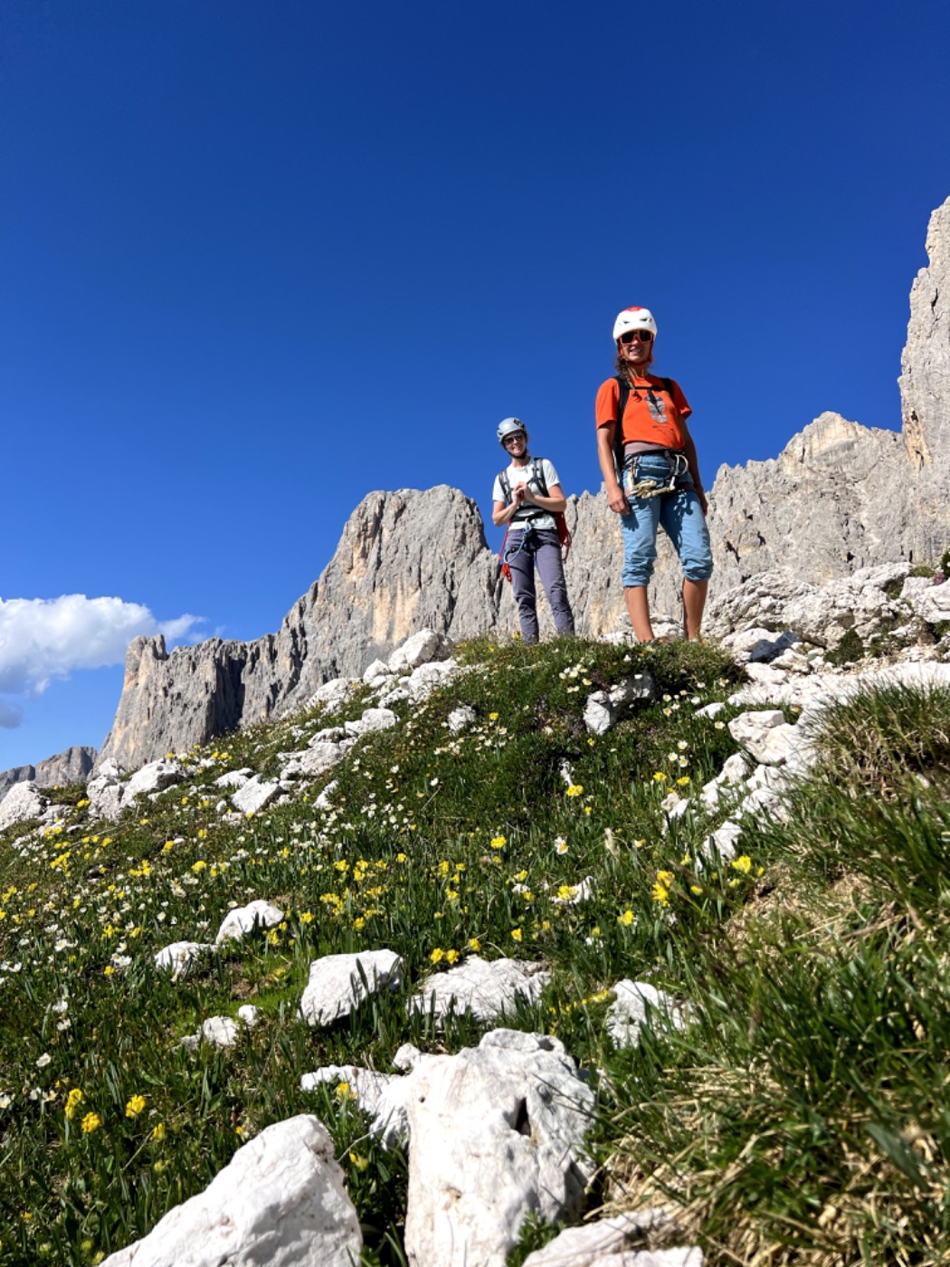 Santner Pass Via Ferrata to the Santner Pass Hut - guided hiking tour in italy-dolomites-rosengarten